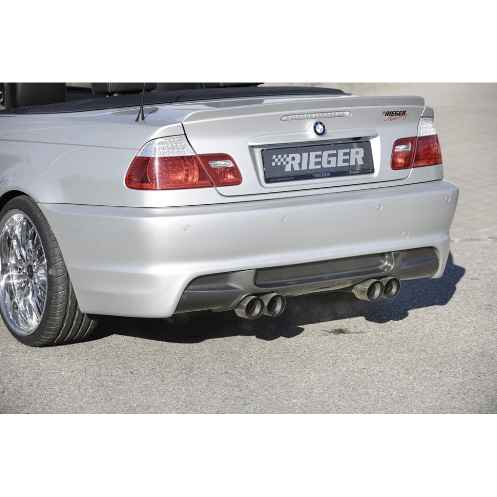 Rieger vložka zadního nárazníku M3-Look pro BMW řada 3 E46 kabriolet, kupé, sedan vč. faceliftu, plast ABS s povrchovou úpravou Carbon-Look