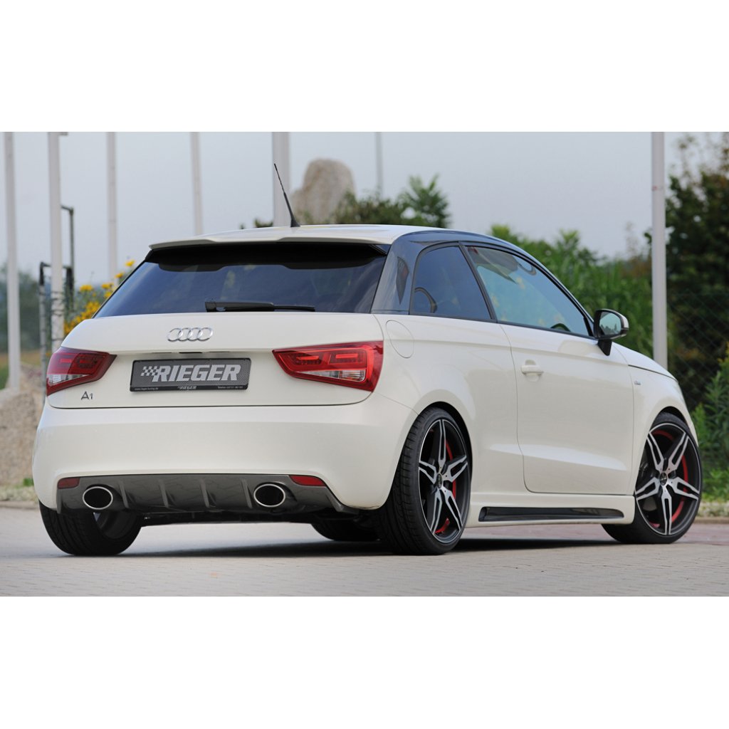 Rieger vložka zadního nárazníku pro Audi A1 8X 3-dvéř., 5-dvéř. (sportback) před faceliftem, plast ABS s povrchovou úpravou Carbon-Look, pro sportovní koncovky na obou stranách 140x90 mm