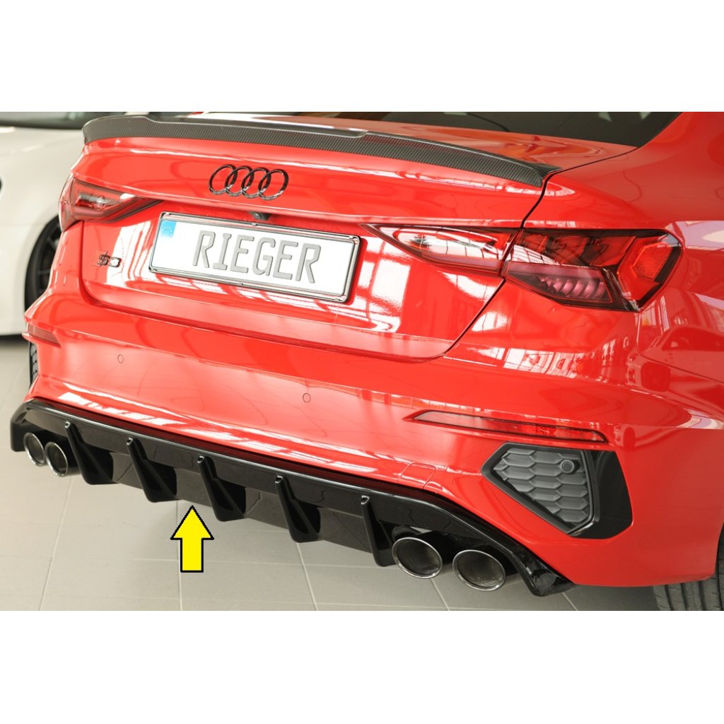 Rieger vložka zadního nárazníku pro Audi A3 GY 5-dvéř. (sedan), plast ABS lakovaný do černé lesklé barvy