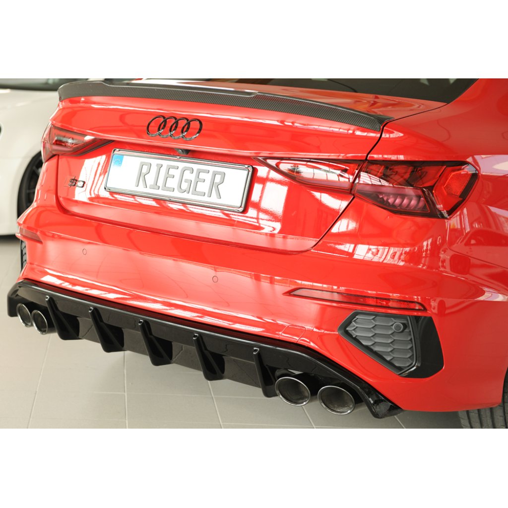 Rieger vložka zadního nárazníku pro Audi A3 GY 5-dvéř. (sedan), plast ABS lakovaný do černé lesklé barvy