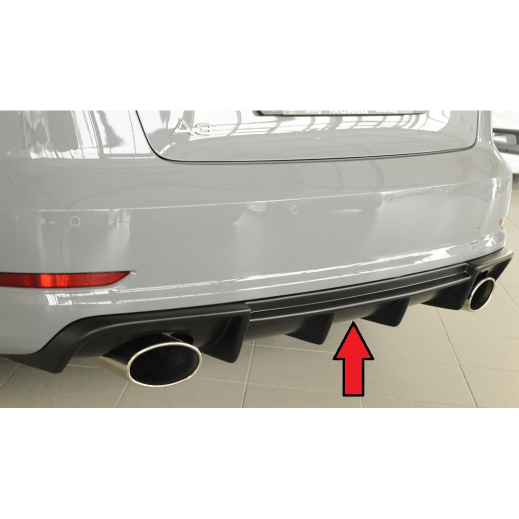 Rieger vložka zadního nárazníku pro Audi A3 S3 8V 3-dvéř. (convertible 8V7), 5-dvéř. (sedan 8VS) před faceliftem, plast ABS bez povrchové úpravy