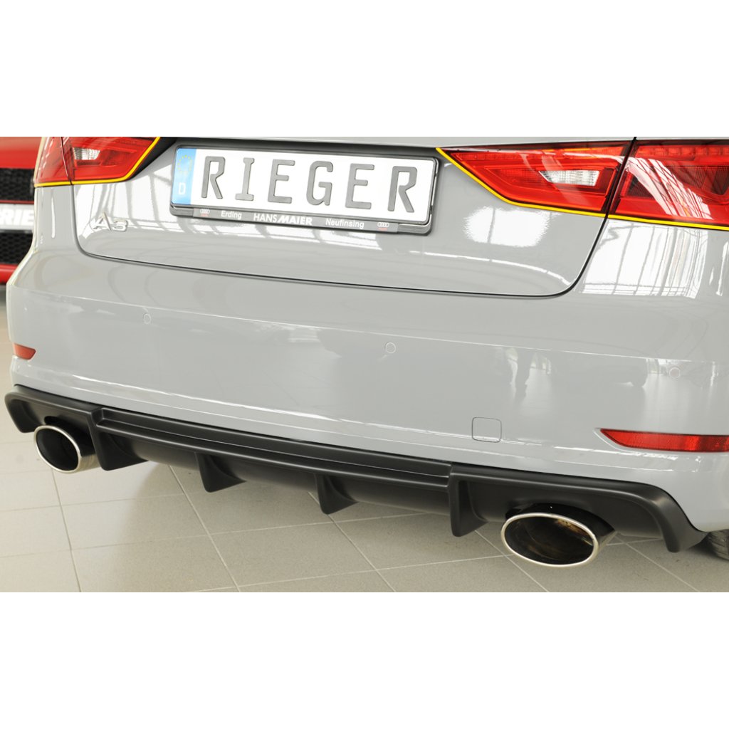 Rieger vložka zadního nárazníku pro Audi A3 S3 8V 3-dvéř. (convertible 8V7), 5-dvéř. (sedan 8VS) před faceliftem, plast ABS bez povrchové úpravy