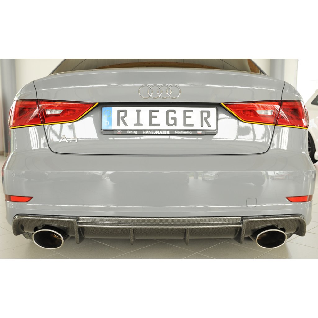 Rieger vložka zadního nárazníku pro Audi A3 S3 8V 3-dvéř. (convertible 8V7), 5-dvéř. (sedan 8VS) před faceliftem, plast ABS s povrchovou úpravou Carbon-Look
