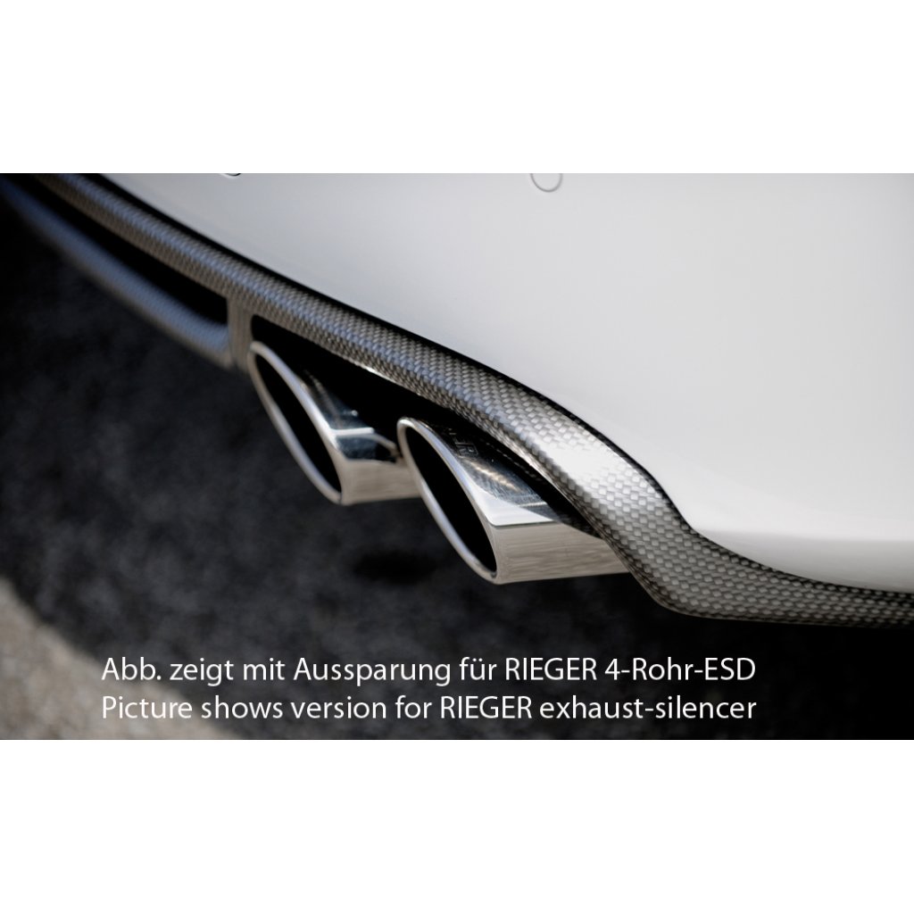Rieger vložka zadního nárazníku pro Audi A4 B8, B81 avant, sedan před faceliftem, plast ABS s povrchovou úpravou Carbon-Look, mimo S-Line, pro orig. koncovky na obou stranách