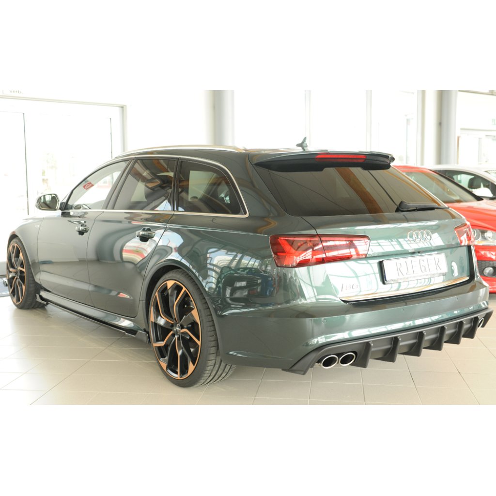 Rieger vložka zadního nárazníku pro Audi A6 4G, C7 sedan, plast ABS bez povrchové úpravy, pro orig. dvojitou koncovku vlevo a vpravo
