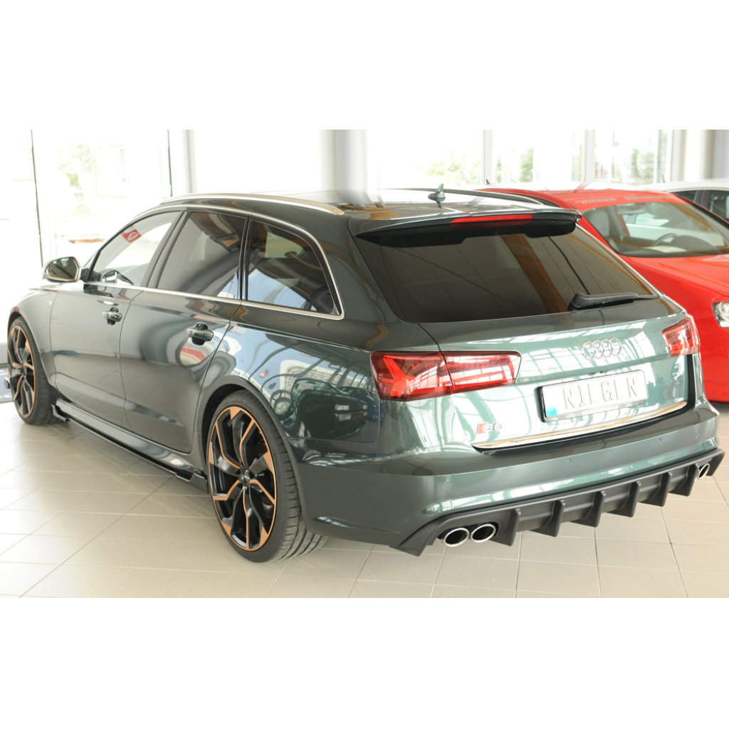 Rieger vložka zadního nárazníku pro Audi A6 4G, C7 sedan, plast ABS bez povrchové úpravy, pro orig. dvojitou koncovku vlevo a vpravo