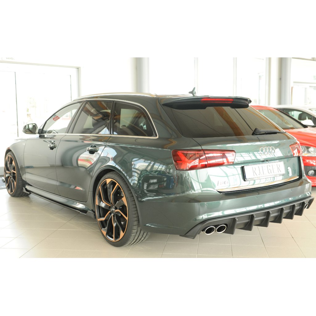 Rieger vložka zadního nárazníku pro Audi A6 4G, C7 sedan, plast ABS bez povrchové úpravy, pro orig. dvojitou koncovku vlevo a vpravo, pro vozy s tažným zařízením