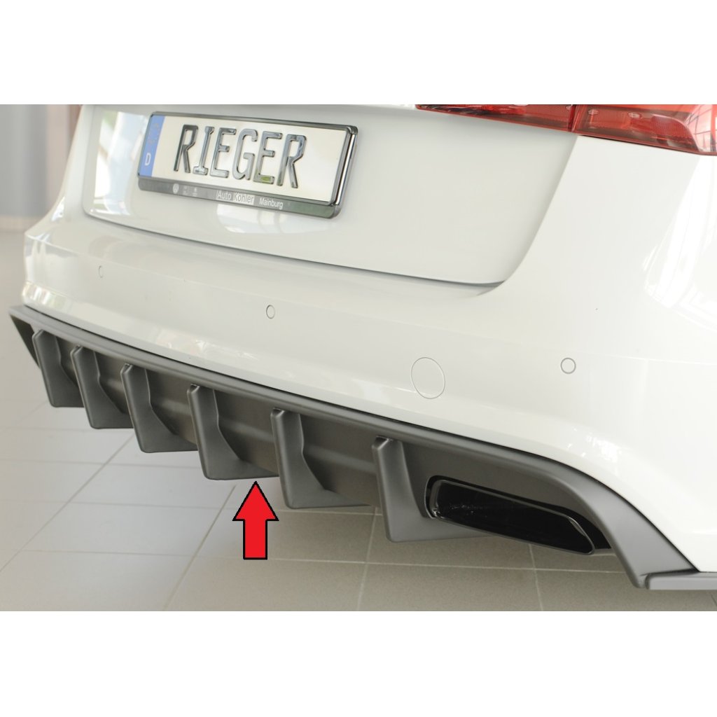 Rieger vložka zadního nárazníku pro Audi A6 4G, C7 sedan, plast ABS bez povrchové úpravy, pro orig. koncovky vlevo a vpravo