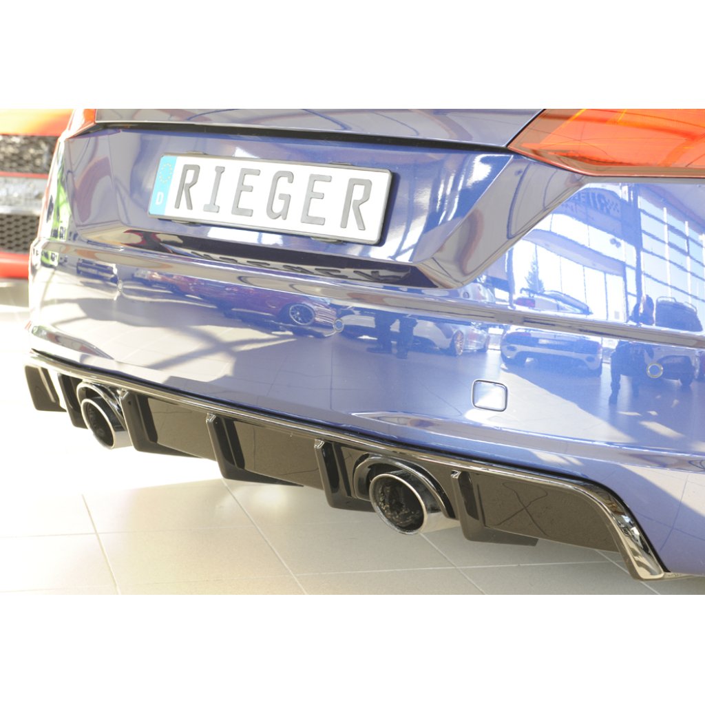 Rieger vložka zadního nárazníku pro Audi TT 8J-FV, 8S kupé, roadster vč. faceliftu, plast ABS lakovaný do černé lesklé barvy