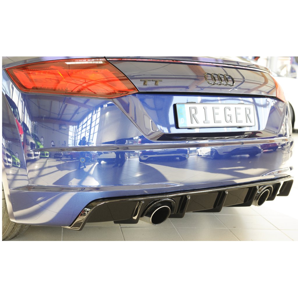 Rieger vložka zadního nárazníku pro Audi TT 8J-FV, 8S kupé, roadster vč. faceliftu, plast ABS lakovaný do černé lesklé barvy