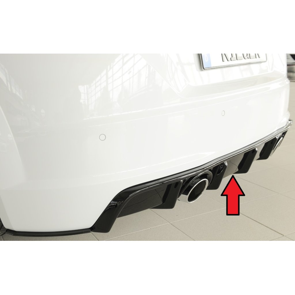 Rieger vložka zadního nárazníku pro Audi TT 8J-FV, 8S kupé, roadster vč. faceliftu, plast ABS lakovaný do černé lesklé barvy