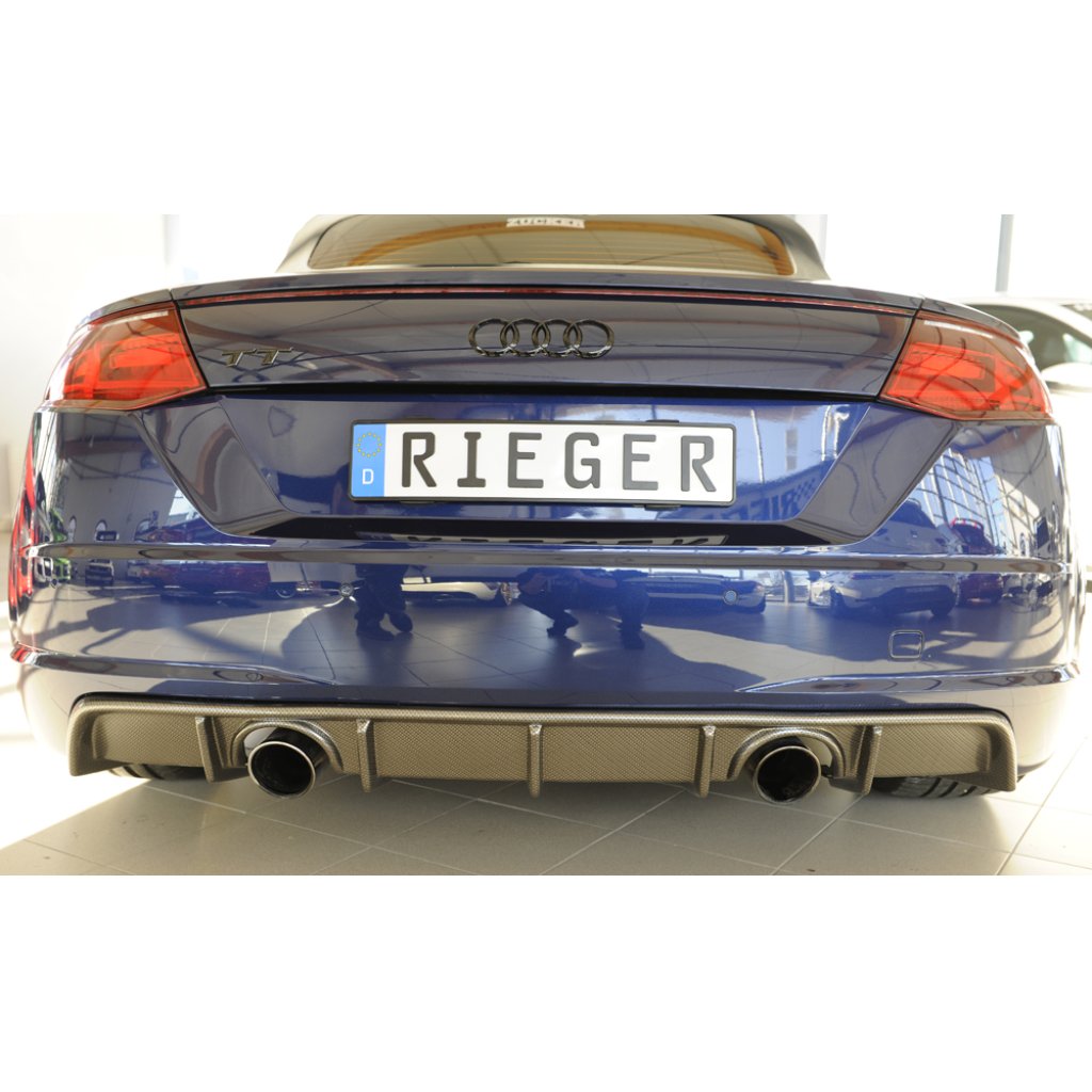 Rieger vložka zadního nárazníku pro Audi TT 8J-FV, 8S kupé, roadster vč. faceliftu, plast ABS s povrchovou úpravou Carbon-Look