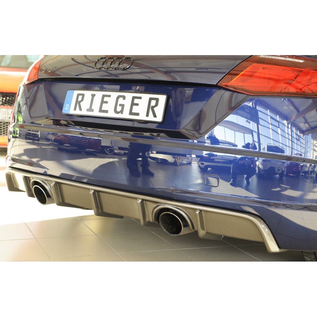 Rieger vložka zadního nárazníku pro Audi TT 8J-FV, 8S kupé, roadster vč. faceliftu, plast ABS s povrchovou úpravou Carbon-Look
