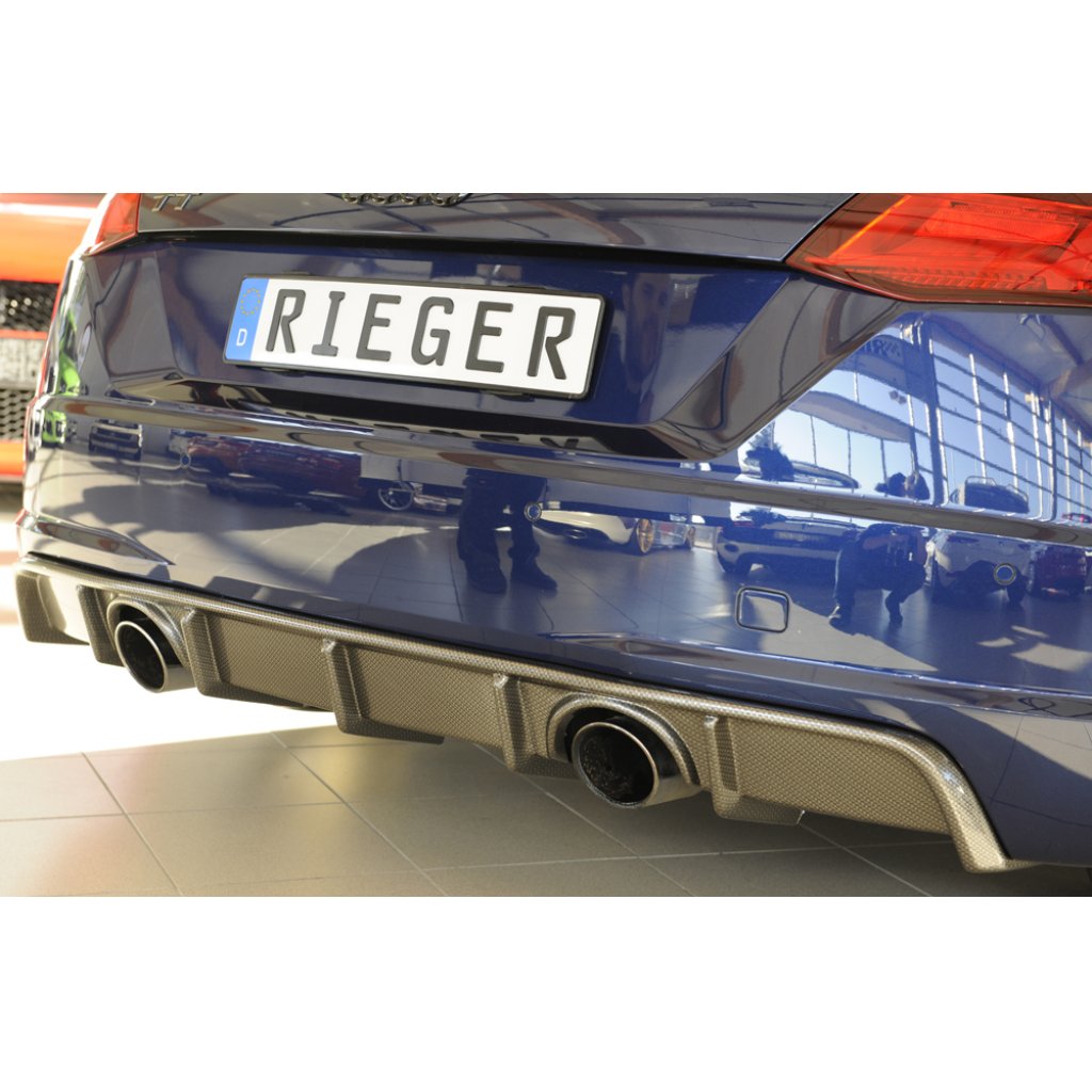 Rieger vložka zadního nárazníku pro Audi TT 8J-FV, 8S kupé, roadster vč. faceliftu, plast ABS s povrchovou úpravou Carbon-Look