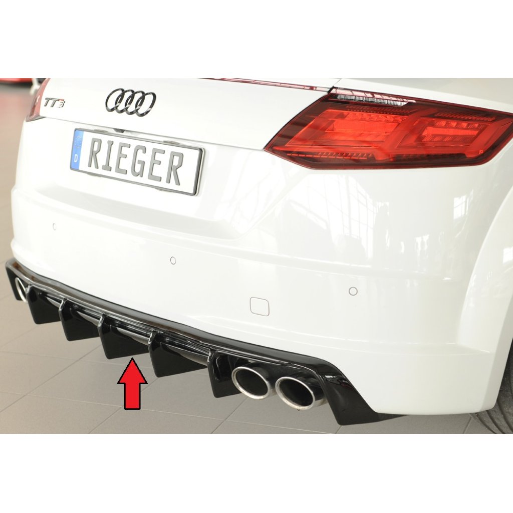 Rieger vložka zadního nárazníku pro Audi TT 8J-FV, 8S roadster, plast ABS lakovaný do černé lesklé barvy