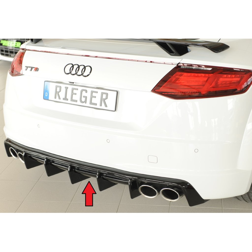 Rieger vložka zadního nárazníku pro Audi TT 8J-FV, 8S roadster, plast ABS lakovaný do černé lesklé barvy