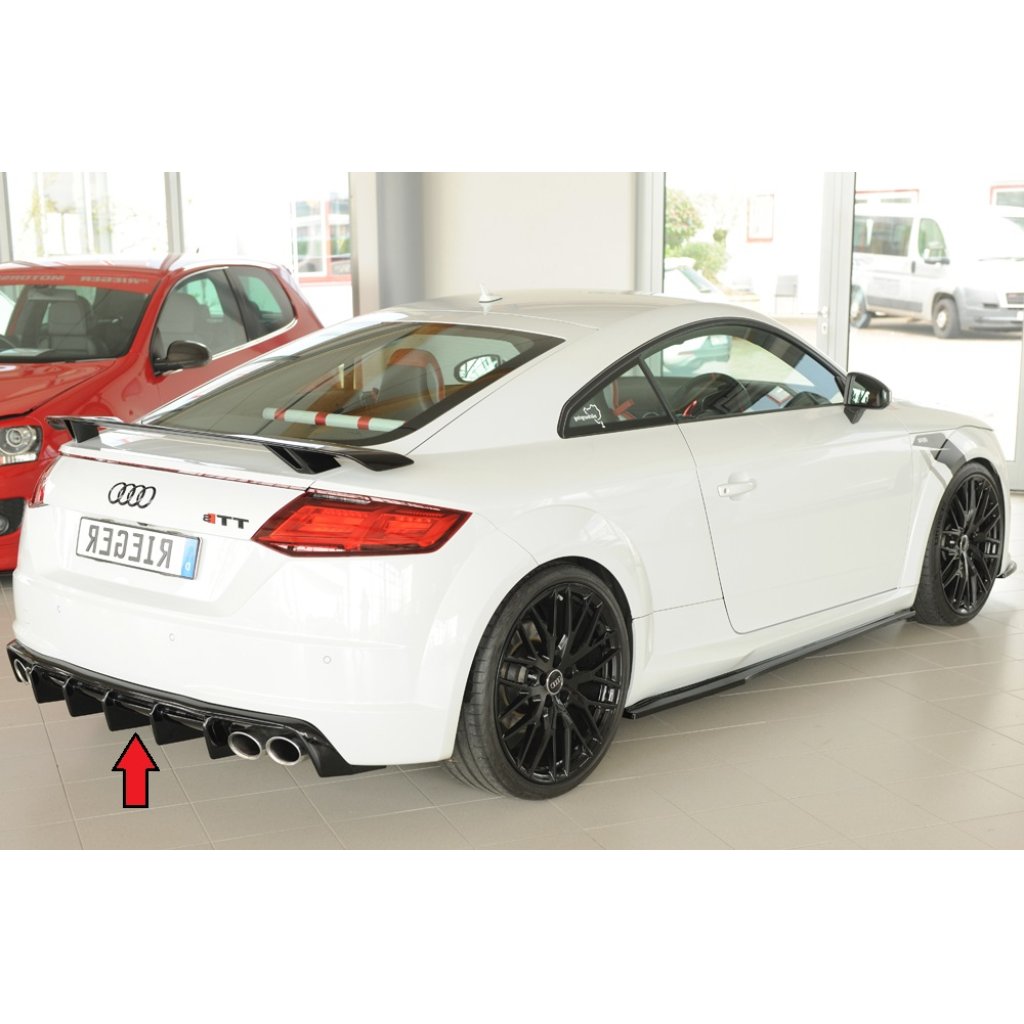 Rieger vložka zadního nárazníku pro Audi TT 8J-FV, 8S roadster, plast ABS lakovaný do černé lesklé barvy