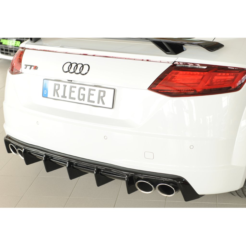 Rieger vložka zadního nárazníku pro Audi TTS 8J-FV, 8S roadster, plast ABS lakovaný do černé lesklé barvy