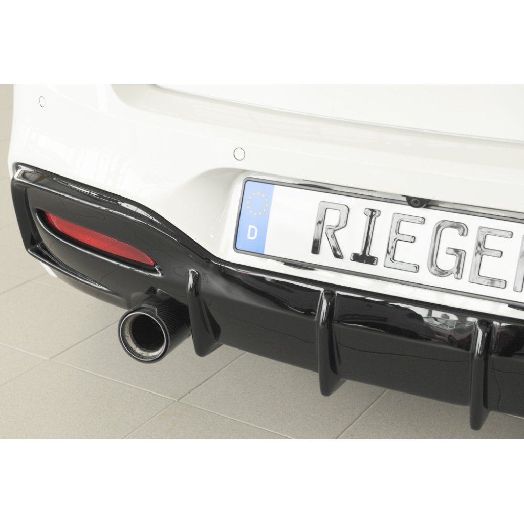 Rieger vložka zadního nárazníku pro BMW řada 1 F20, F21 sedan / 2-dvéř., sedan / 4-dvéř. po faceliftu LCI, plast ABS lakovaný do černé lesklé barvy