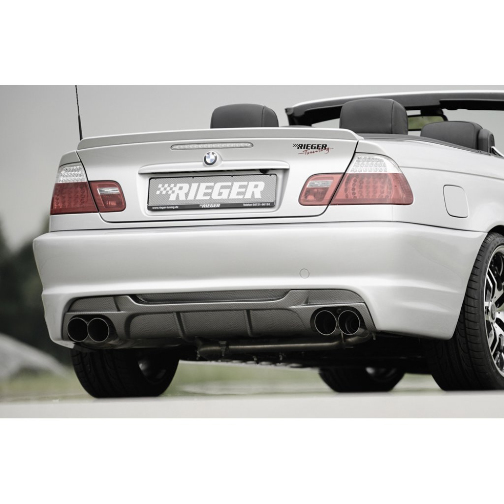 Rieger vložka zadního nárazníku pro BMW řada 3 E46 kabriolet, kupé, sedan vč. faceliftu, plast ABS s povrchovou úpravou Carbon-Look