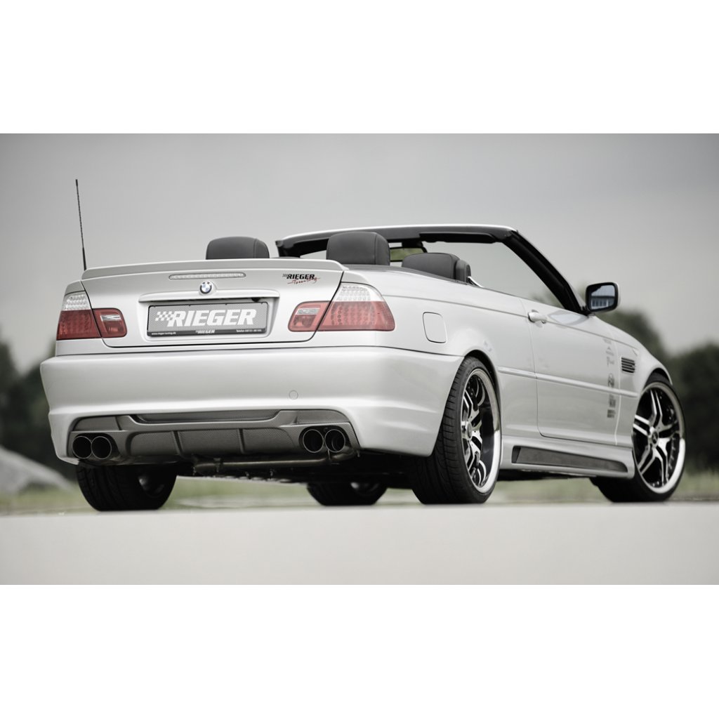 Rieger vložka zadního nárazníku pro BMW řada 3 E46 kabriolet, kupé, sedan vč. faceliftu, plast ABS s povrchovou úpravou Carbon-Look