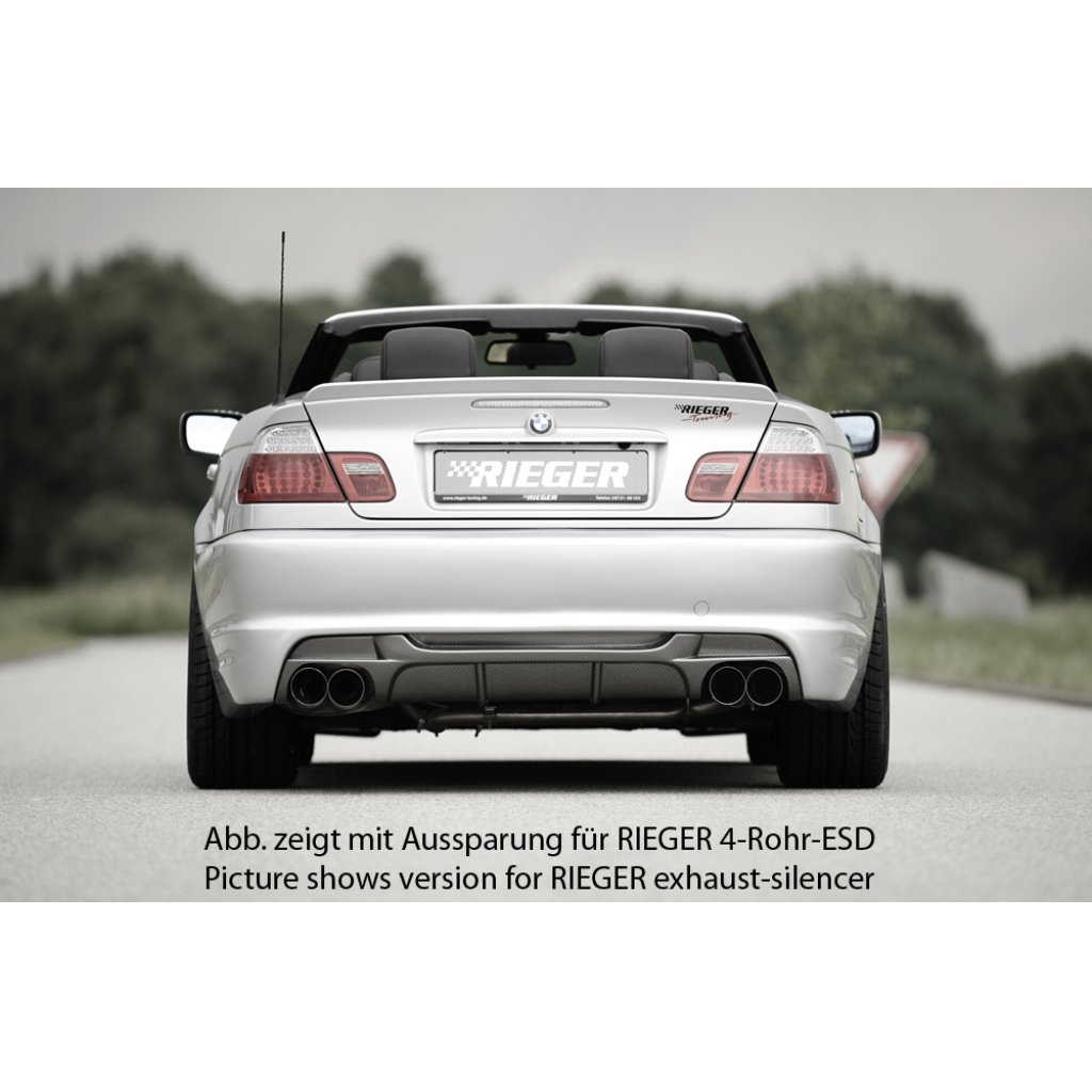 Rieger vložka zadního nárazníku pro BMW řada 3 E46 kabriolet, plast ABS s povrchovou úpravou Carbon-Look