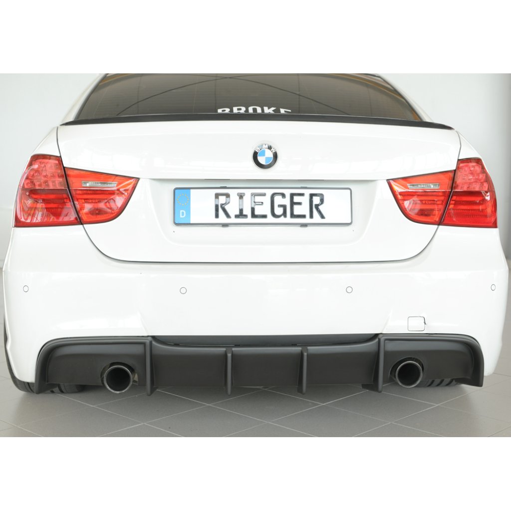Rieger vložka zadního nárazníku pro BMW řada 3 E90, E91 sedan, touring, plast ABS bez povrchové úpravy, pro originální koncovku na obou stranách