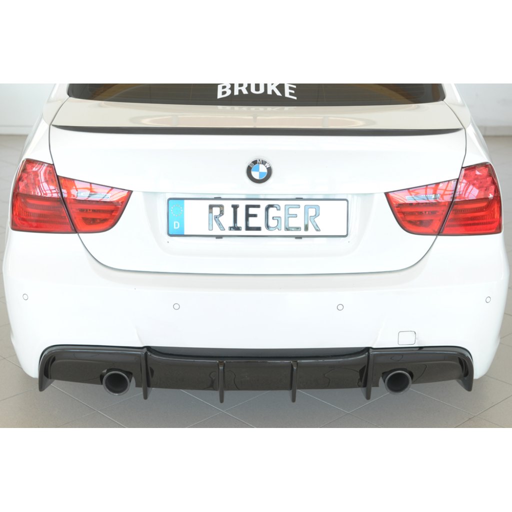 Rieger vložka zadního nárazníku pro BMW řada 3 E91 touring, plast ABS lakovaný do černé lesklé barvy, pro originální koncovku na obou stranách