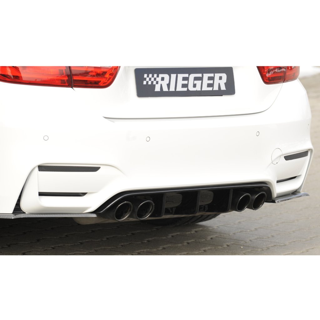 Rieger vložka zadního nárazníku pro BMW řada 3 F80 M3 sedan, plast ABS lakovaný do černé lesklé barvy