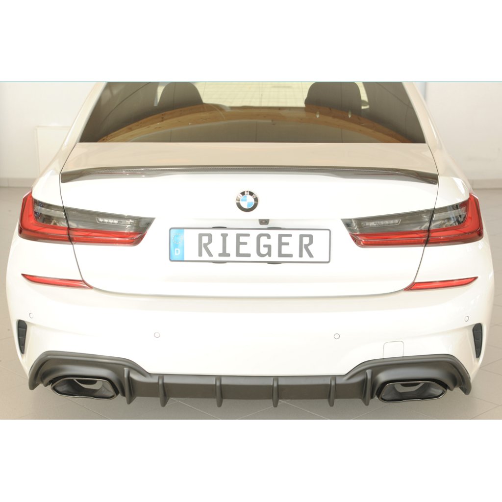 Rieger vložka zadního nárazníku pro BMW řada 3 G21 touring, plast ABS bez povrchové úpravy, pro orig. koncovky vlevo/vpravo (M340i/M340d)