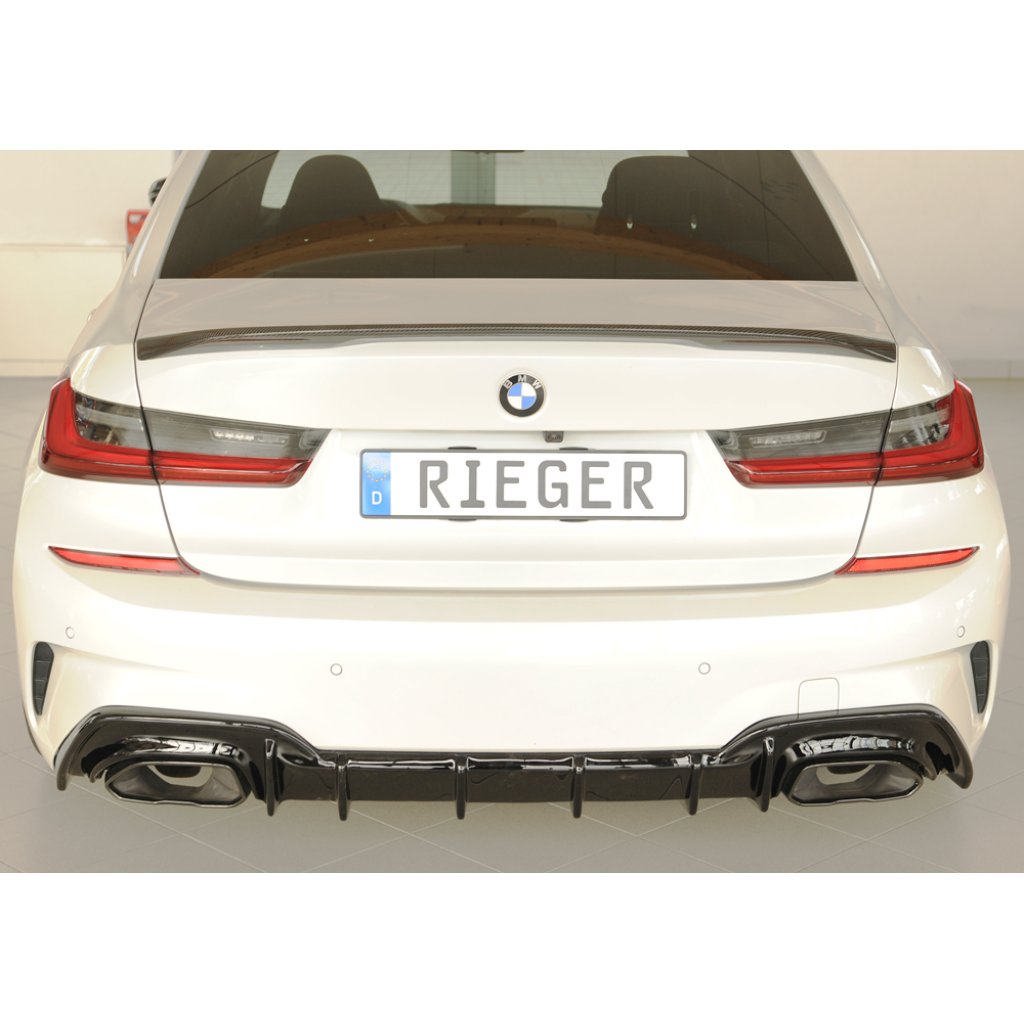 Rieger vložka zadního nárazníku pro BMW řada 3 G21 touring, plast ABS lakovaný do černé lesklé barvy, M340i/M340d