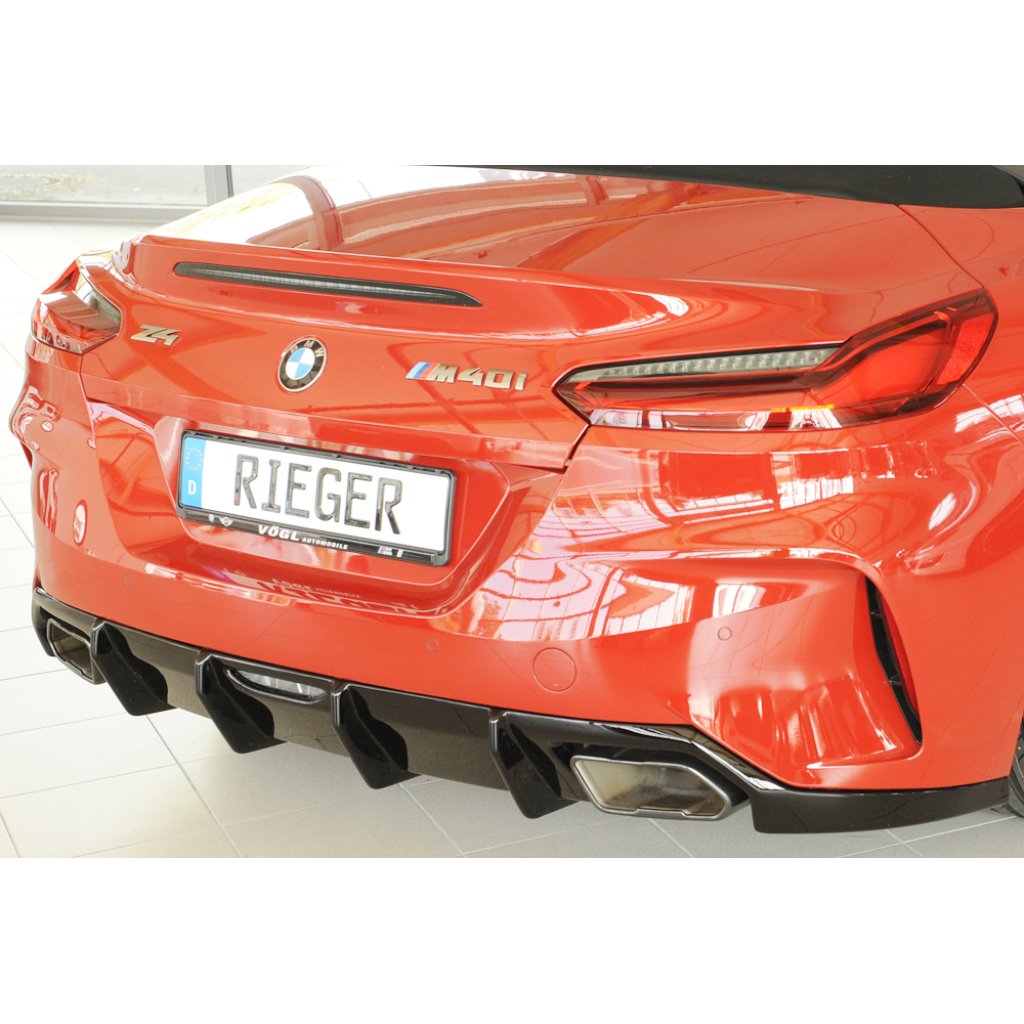 Rieger vložka zadního nárazníku pro BMW Z4 G29, G4Z roadster, plast ABS lakovaný do černé lesklé barvy