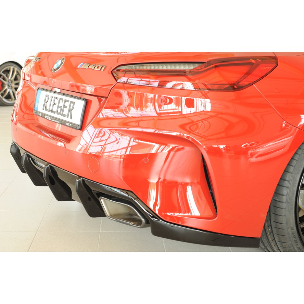 Rieger vložka zadního nárazníku pro BMW Z4 G29, G4Z roadster, plast ABS lakovaný do černé lesklé barvy