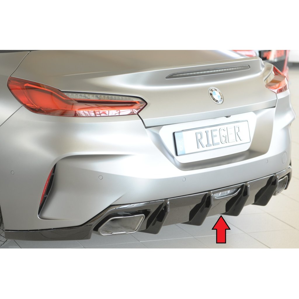 Rieger vložka zadního nárazníku pro BMW Z4 G29, G4Z roadster, plast ABS lakovaný do černé lesklé barvy