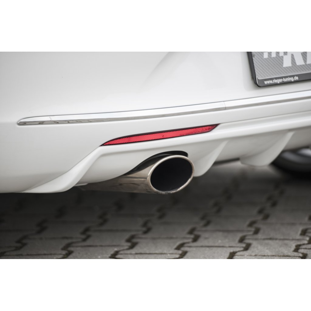 Rieger vložka zadního nárazníku pro Opel Astra J 5-dvéř., hatchback po faceliftu, plast ABS bez povrchové úpravy, pro sportovní koncovku vlevo 140x90 mm