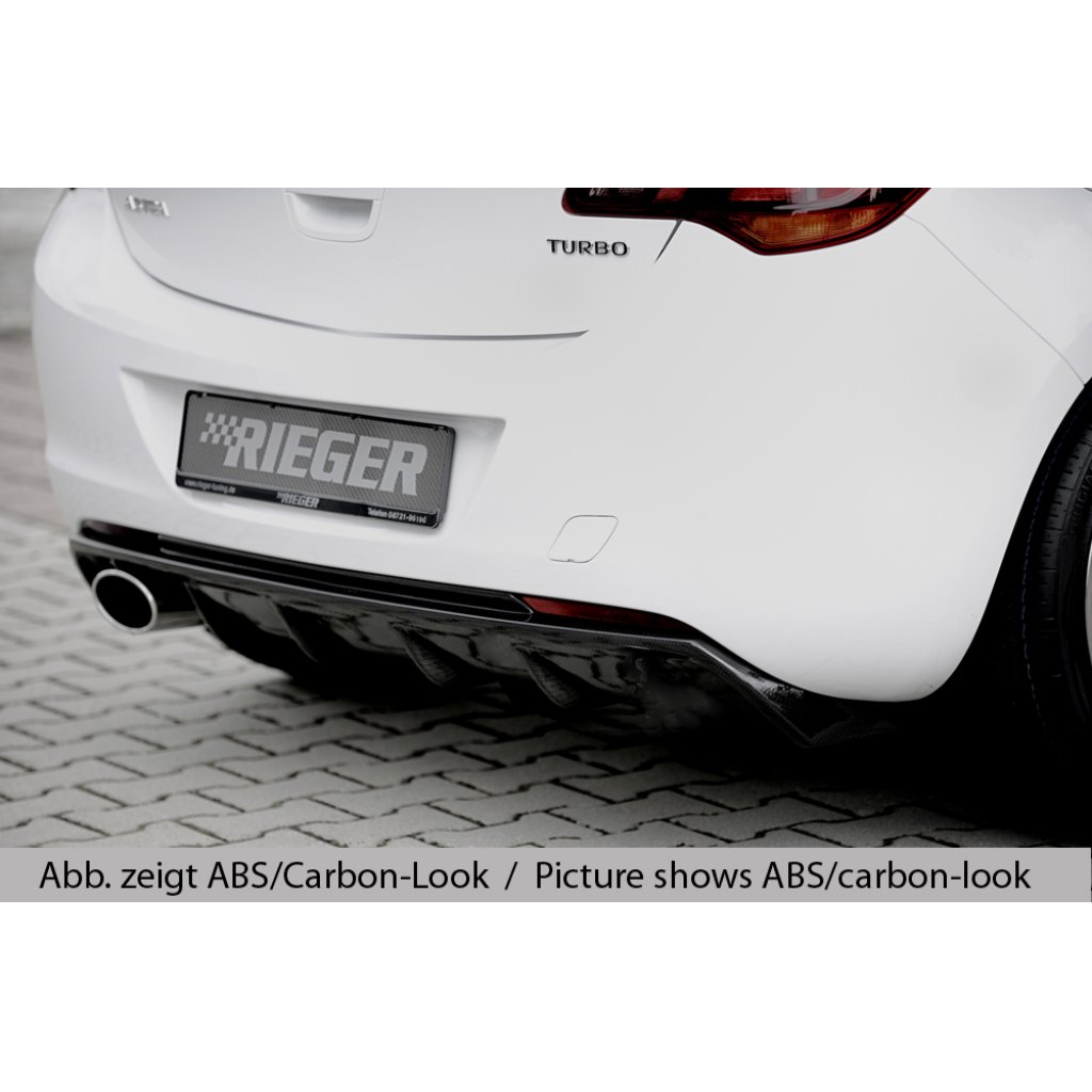 Rieger vložka zadního nárazníku pro Opel Astra J 5-dvéř., hatchback před faceliftem, plast ABS bez povrchové úpravy, pro sportovní koncovku vlevo 140x90 mm