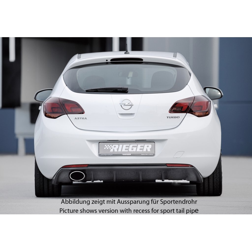 Rieger vložka zadního nárazníku pro Opel Astra J 5-dvéř., hatchback před faceliftem, plast ABS s povrchovou úpravou Carbon-Look, pro orig. koncovku vlevo