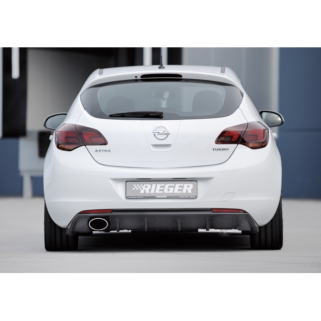 Rieger vložka zadního nárazníku pro Opel Astra J 5-dvéř., hatchback před faceliftem, plast ABS s povrchovou úpravou Carbon-Look, pro sportovní koncovku vlevo 140x90 mm