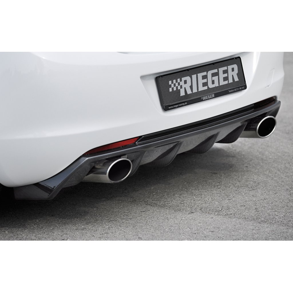 Rieger vložka zadního nárazníku pro Opel Astra J 5-dvéř., hatchback před faceliftem, plast ABS s povrchovou úpravou Carbon-Look, pro sportovní koncovky na obou stranách 140x90 mm