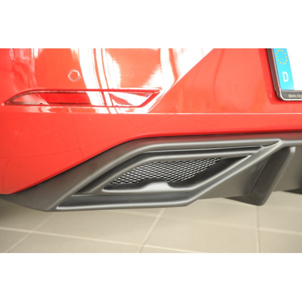 Rieger vložka zadního nárazníku pro orig. koncový tlumič výfuku pro Seat Leon KL 5-dvéř., 04/20-, plast ABS bez povrchové úpravy, mont. strana