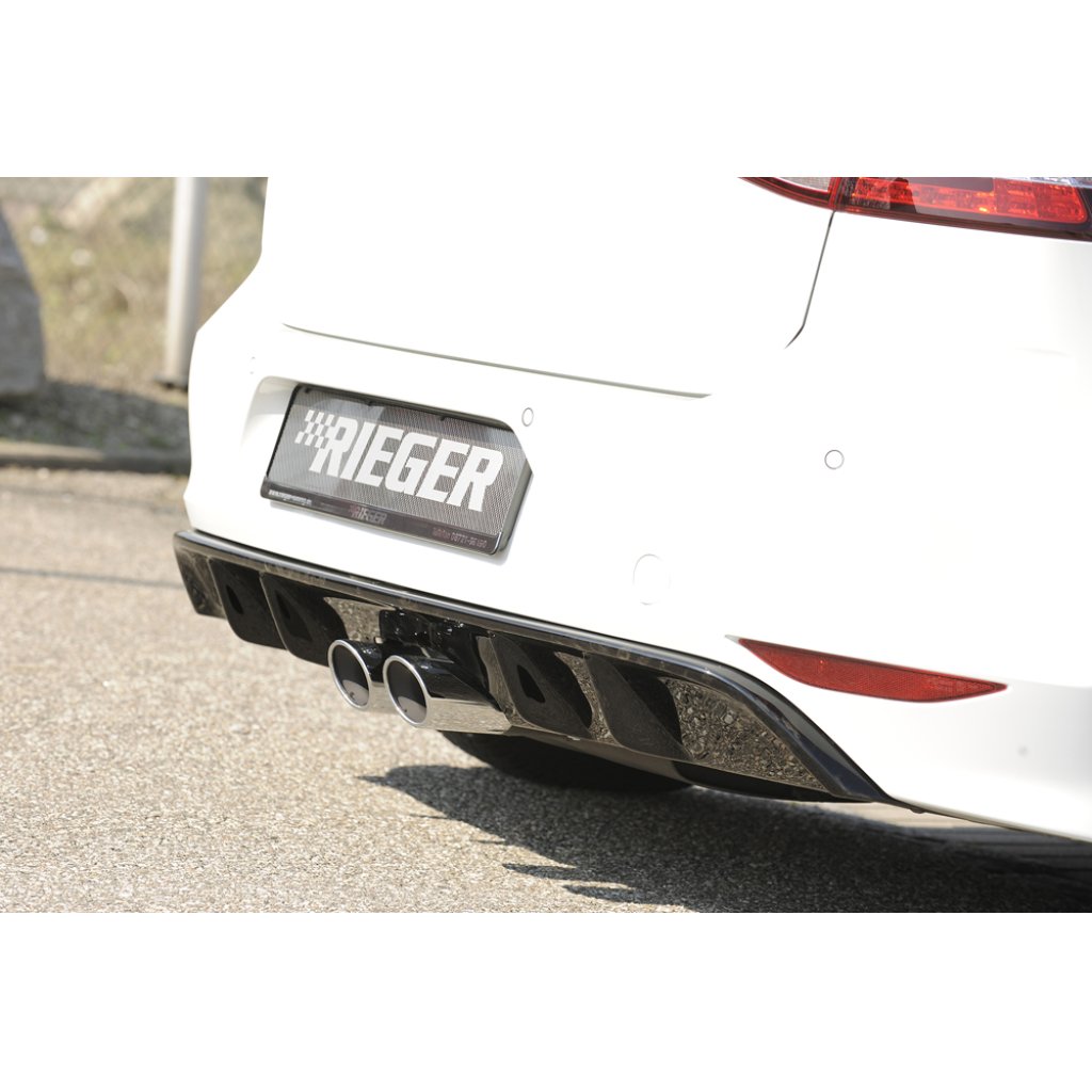 Rieger vložka zadního nárazníku pro R-Line zadní nárazník pro Volkswagen Golf 7 3-dvéř., 5-dvéř., plast ABS lakovaný do černé lesklé barvy