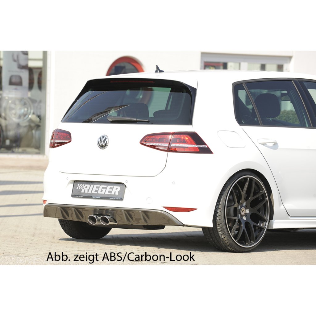 Rieger vložka zadního nárazníku pro R-Line zadní nárazník pro Volkswagen Golf 7 3-dvéř., 5-dvéř., plast ABS lakovaný do černé lesklé barvy