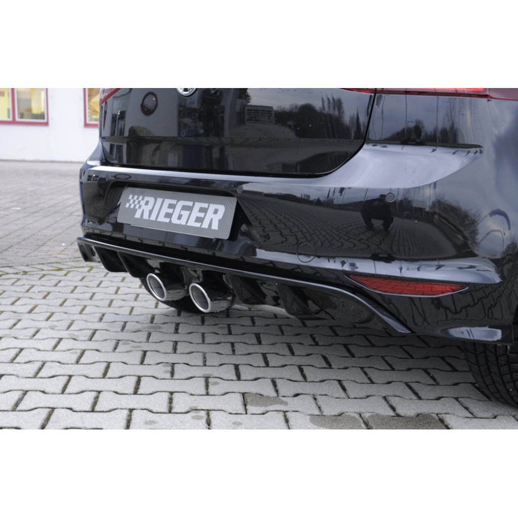 Rieger vložka zadního nárazníku pro R-Line zadní nárazník pro Volkswagen Golf 7 3-dvéř., 5-dvéř. před faceliftem, plast ABS lakovaný do černé lesklé barvy
