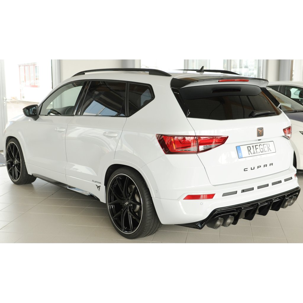 Rieger vložka zadního nárazníku pro Seat Ateca Cupra 5FP, plast ABS lakovaný do černé lesklé barvy