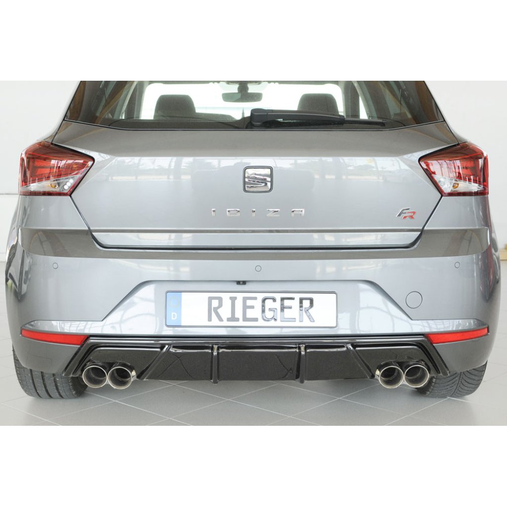 Rieger vložka zadního nárazníku pro Seat Ibiza KJ 5-dvéř., plast ABS lakovaný do černé lesklé barvy