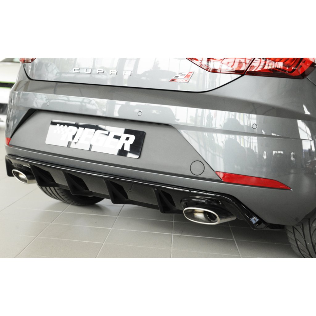 Rieger vložka zadního nárazníku pro Seat Leon Cupra 5F 3-dvéř. (sc), 5-dvéř. po faceliftu, plast ABS lakovaný do černé lesklé barvy