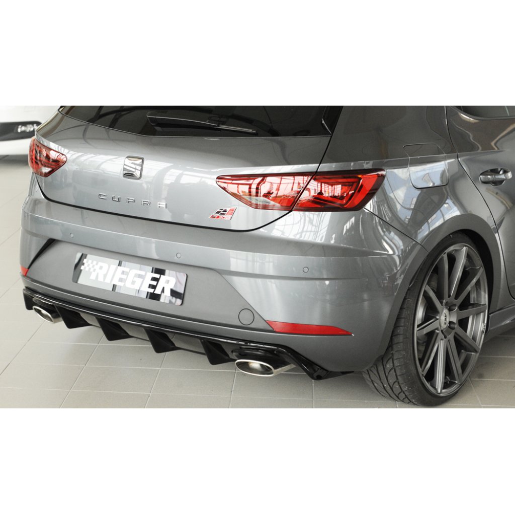 Rieger vložka zadního nárazníku pro Seat Leon Cupra 5F 3-dvéř. (sc), 5-dvéř. po faceliftu, plast ABS lakovaný do černé lesklé barvy