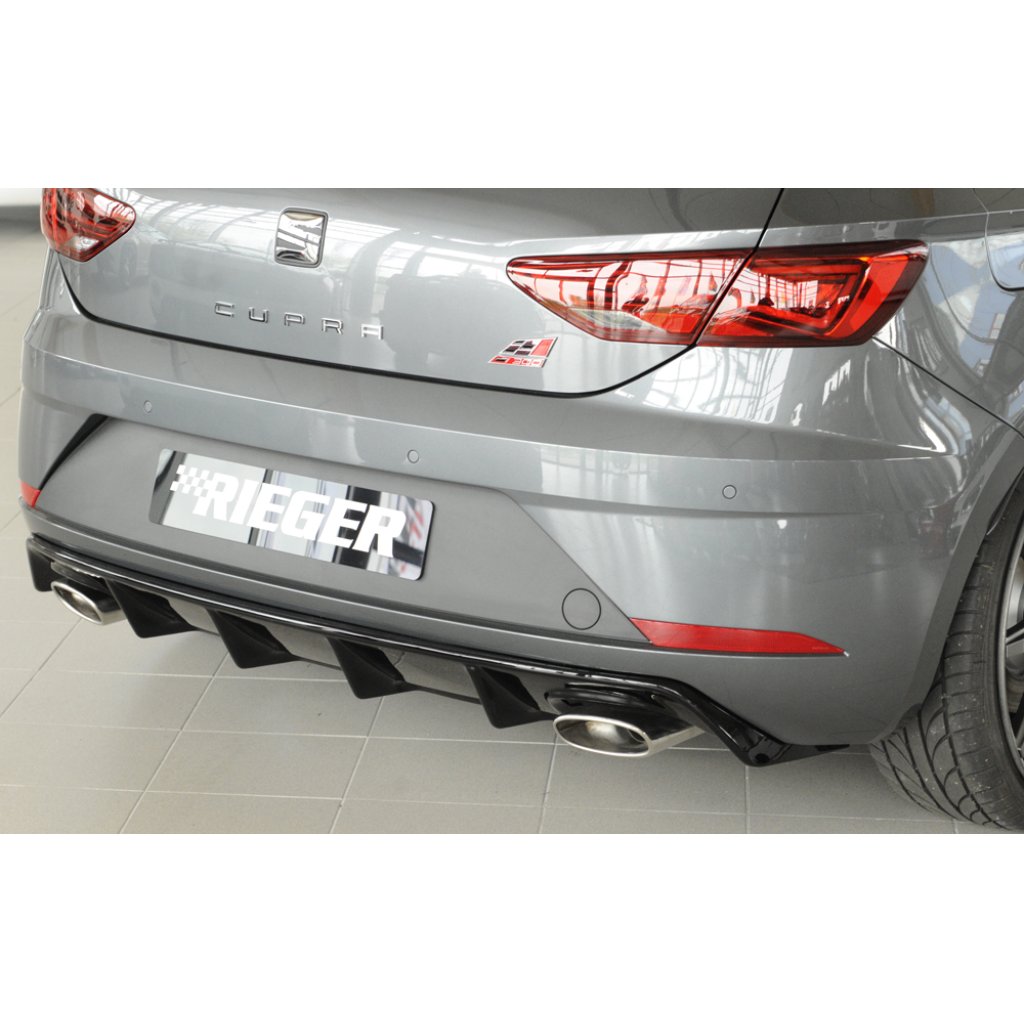 Rieger vložka zadního nárazníku pro Seat Leon Cupra 5F 3-dvéř. (sc), 5-dvéř. po faceliftu, plast ABS lakovaný do černé lesklé barvy