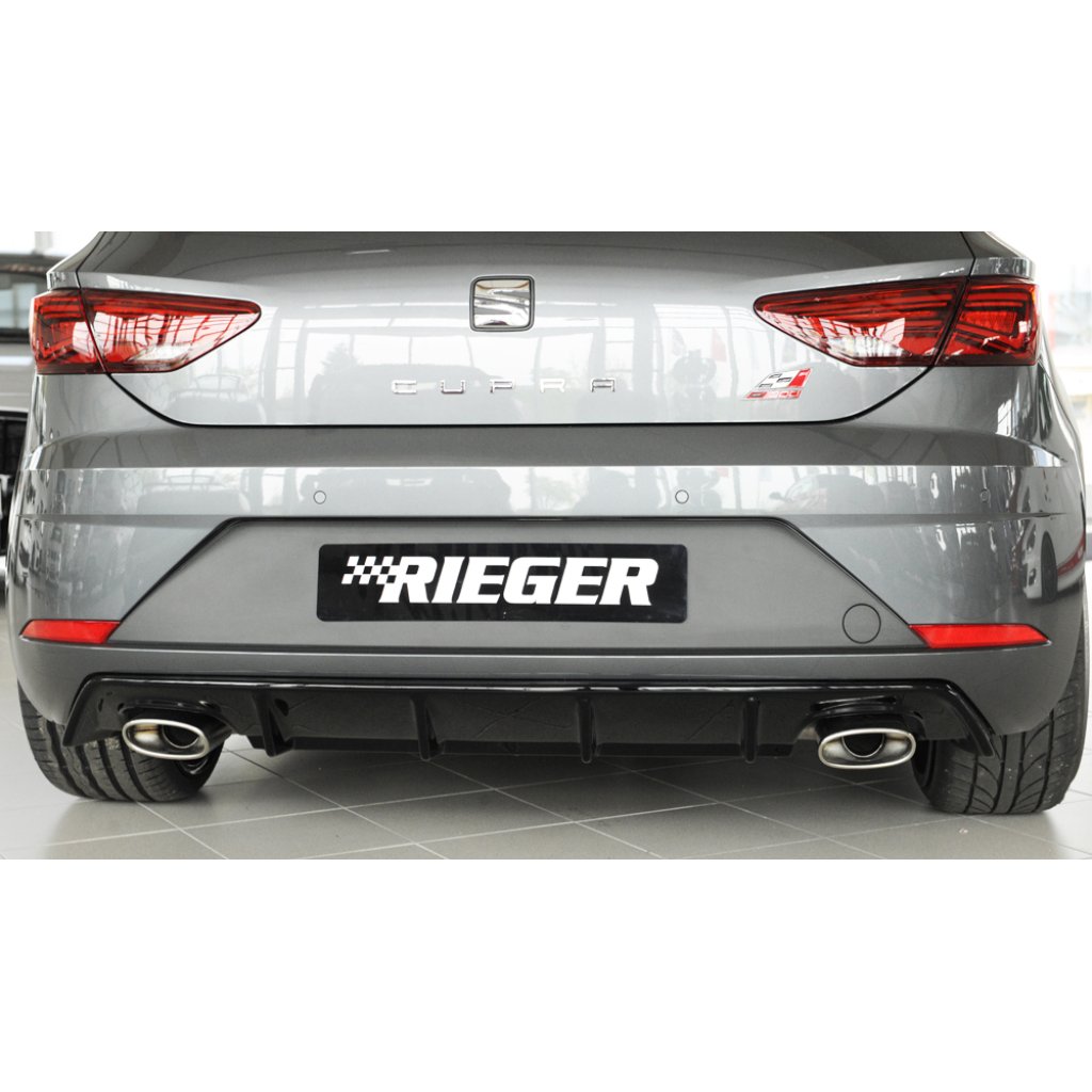 Rieger vložka zadního nárazníku pro Seat Leon Cupra 5F 3-dvéř. (sc), 5-dvéř. po faceliftu, plast ABS lakovaný do černé lesklé barvy