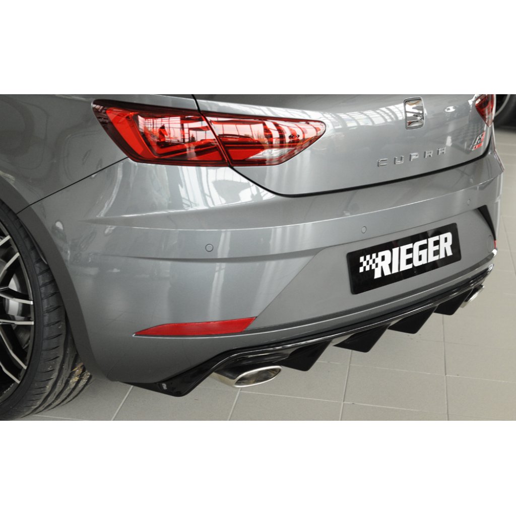 Rieger vložka zadního nárazníku pro Seat Leon Cupra 5F 3-dvéř. (sc), 5-dvéř. po faceliftu, plast ABS lakovaný do černé lesklé barvy